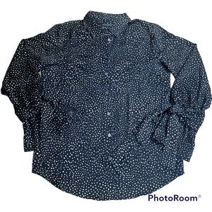 Banana Republic Dillon Black White Polka Dot Button Down Shirt Women’s Small